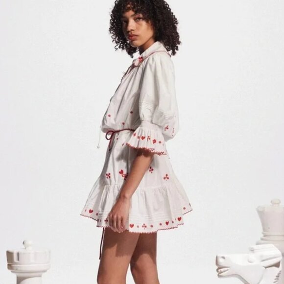 Alemais	HEARTS EMBROIDERED MINI DRESS - Picture 7 of 11